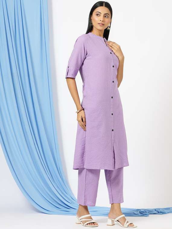 women striped short sleeves co-ord set - 21510551 - Standard Image - 2
