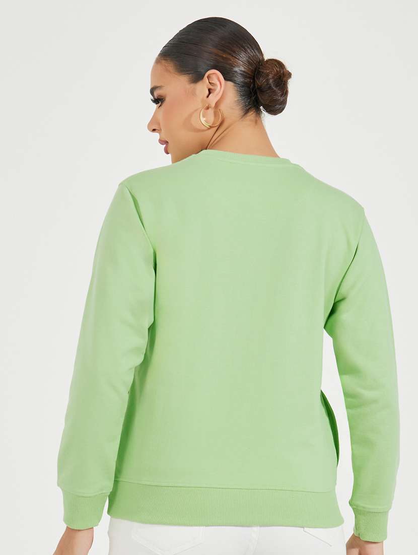 women chest print long sleeve sweatshirt - 21510630 -  Standard Image - 2