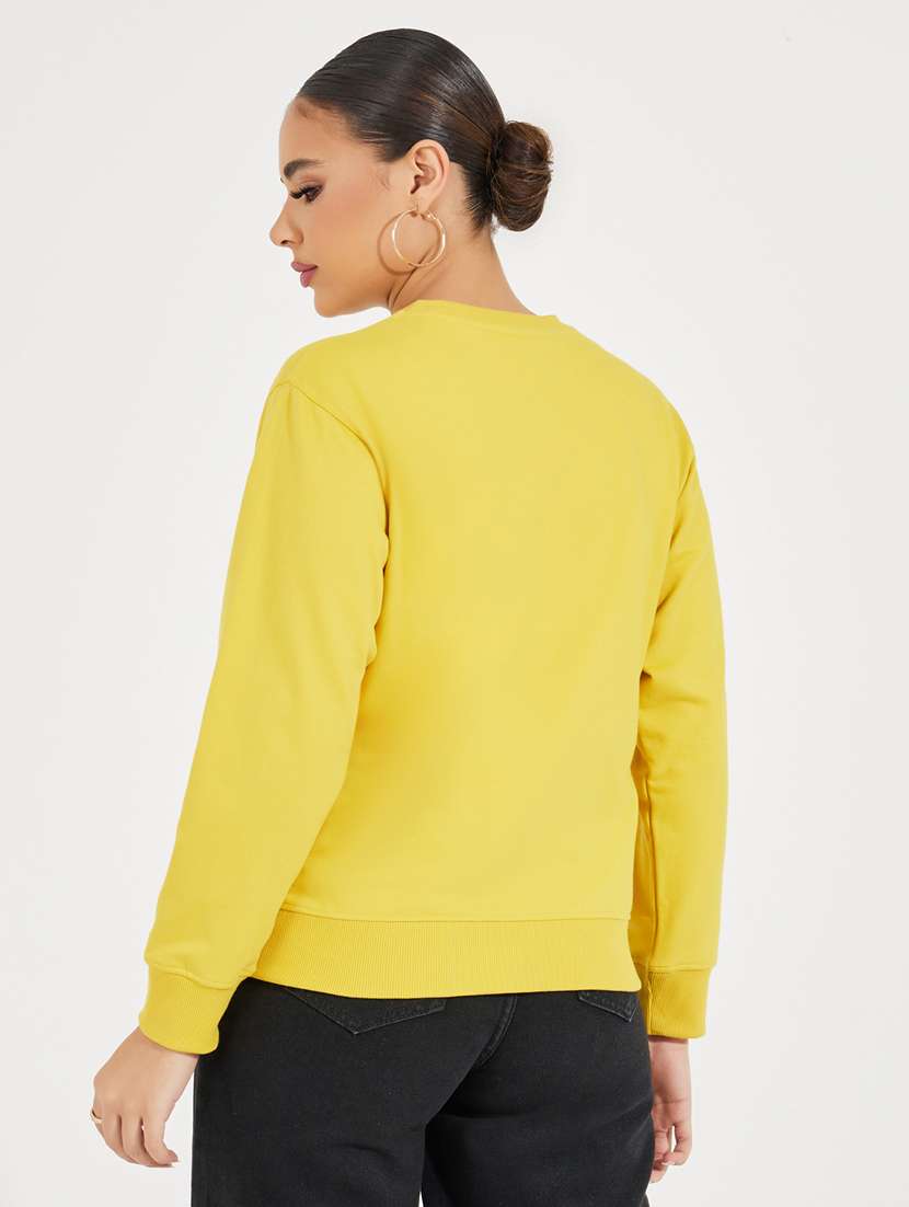 women chest print long sleeve sweatshirt - 21510631 - Standard Image - 2