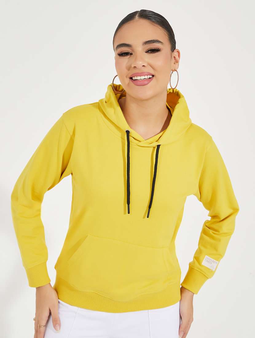 women solid long sleeve sweatshirt