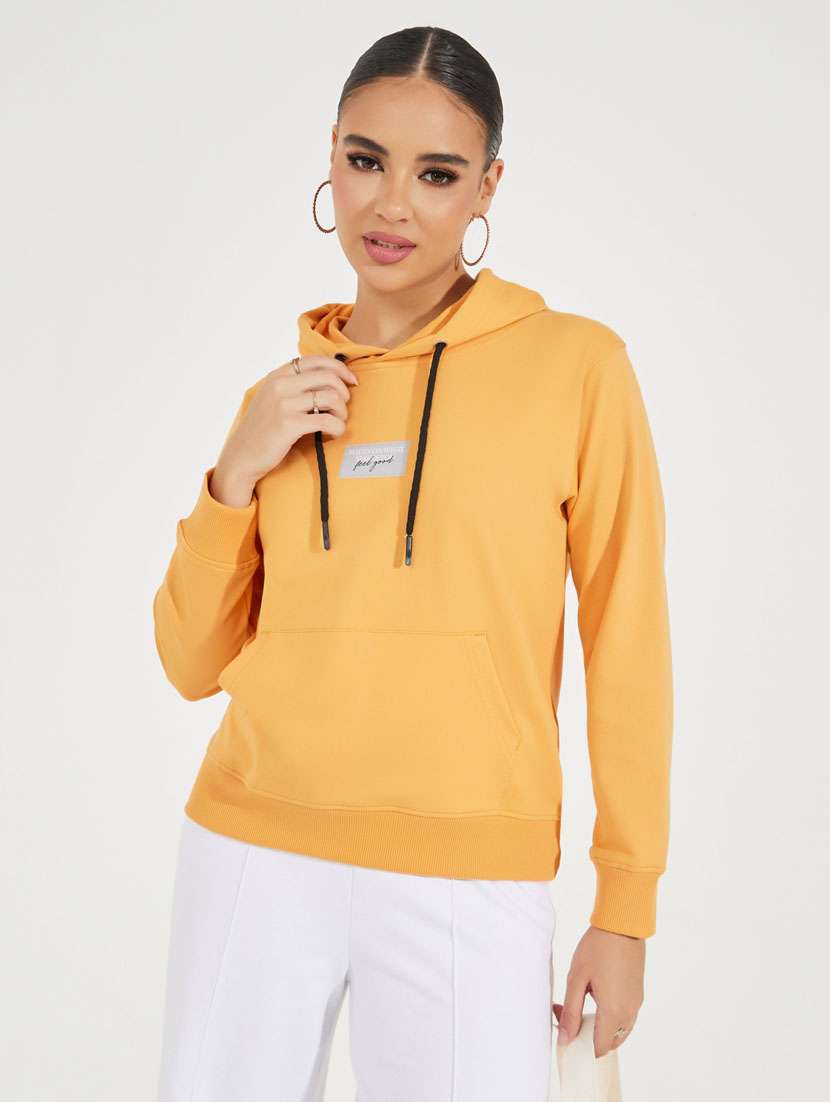 women chest print long sleeve sweatshirt