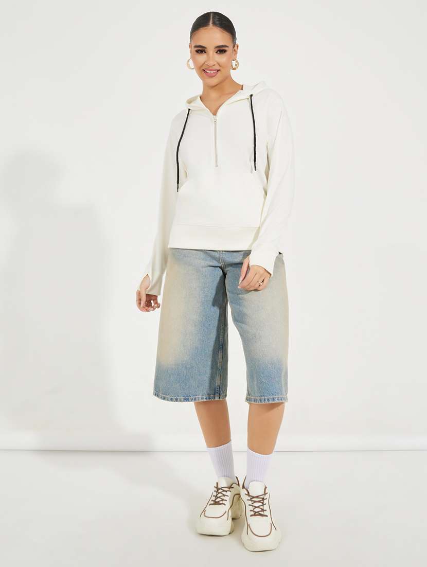 women off white plain sweatshirt - 21510643 -  Standard Image - 2