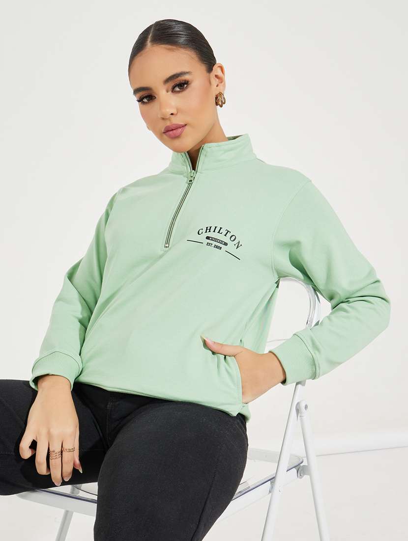 women placement print long sleeve sweatshirt - 21510648 -  Standard Image - 2