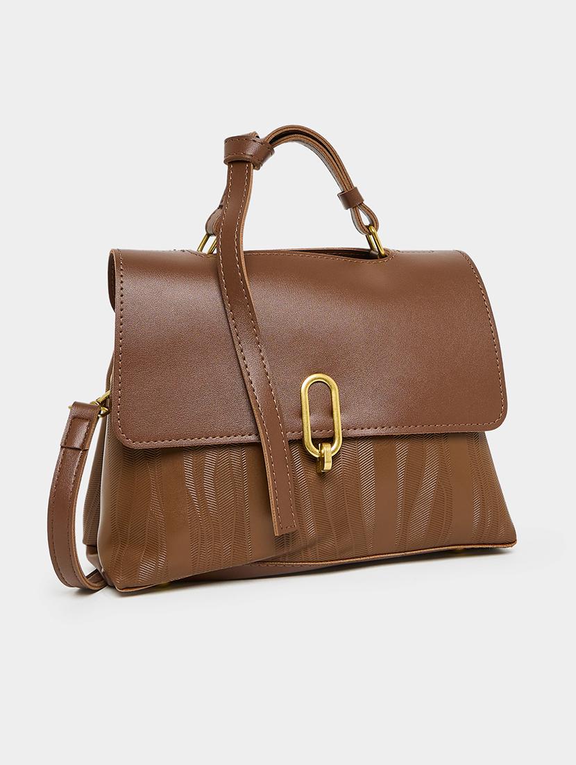 women brown textured handbag - 21510716 -  Zoom Image - 0