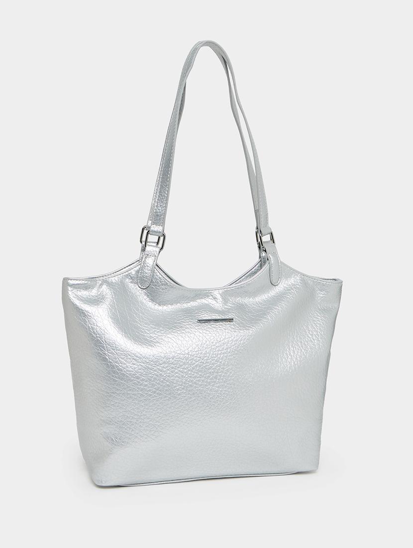 women silver solid handbag - 21510717 - Zoom Image - 0