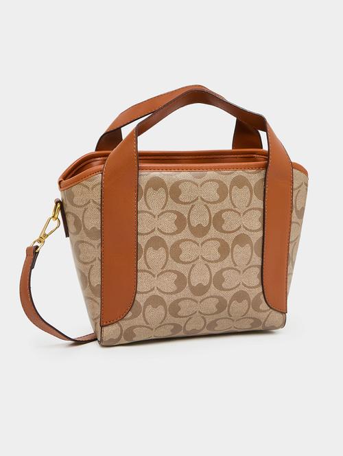 women brown printed handbag - 21510724 - Standard Image - 0