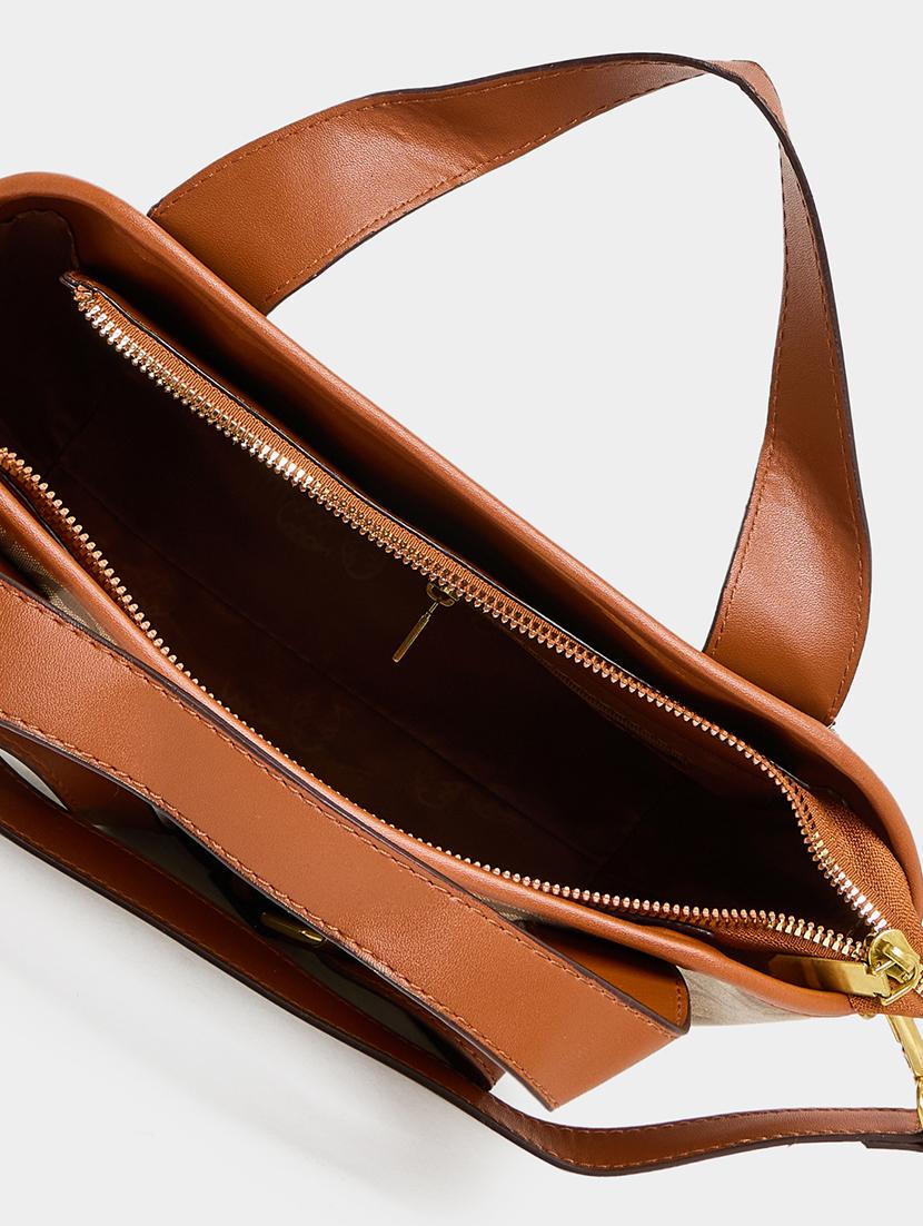 women brown printed handbag - 21510724 - Standard Image - 2