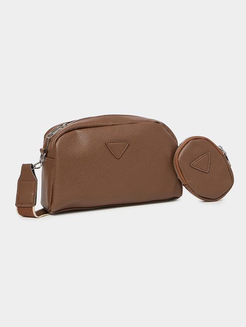 women brown solid handbag - 21510729 - Standard Image - 0