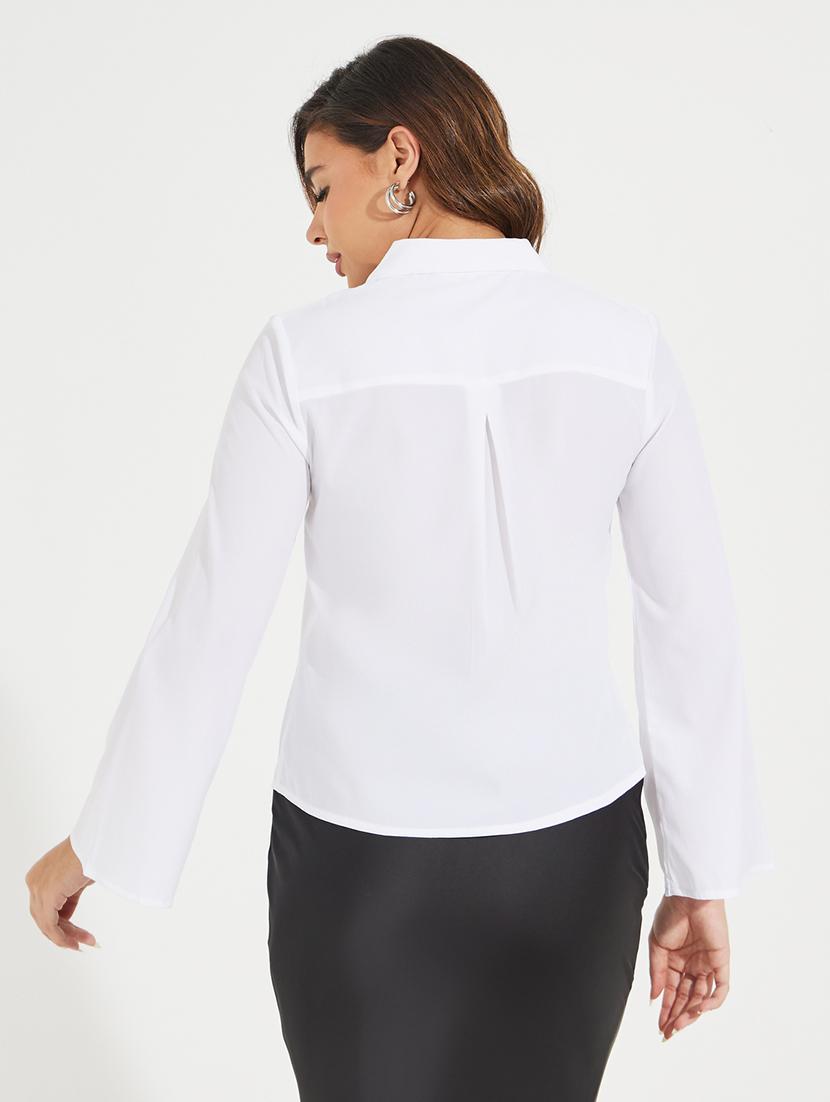 women off white solid regular shirt - 21510749 - Standard Image - 2