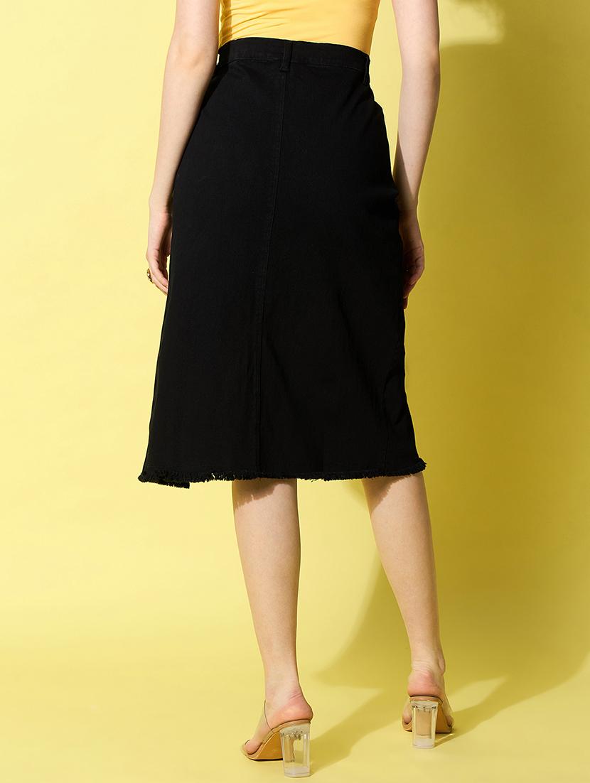 women black denim a-line skirt - 21510764 - Standard Image - 2