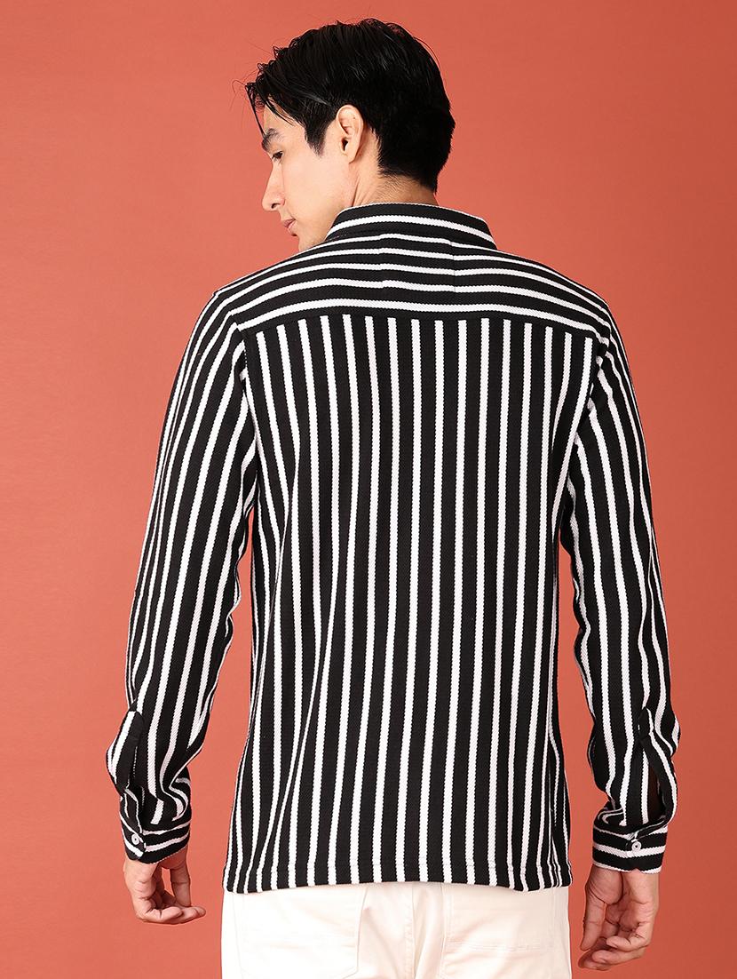 men stripes long sleeve casual shirt - 21510776 - Standard Image - 2