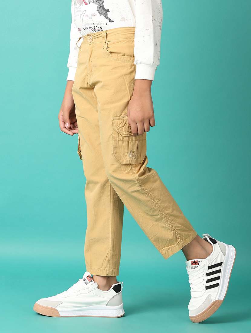 boys solid mid rise cargo - 21510897 -  Standard Image - 2