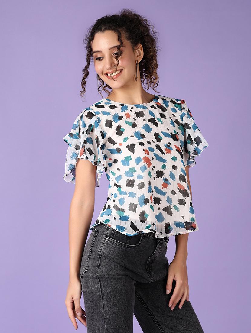 women printed round neck regular top - 21510898 - Standard Image - 2