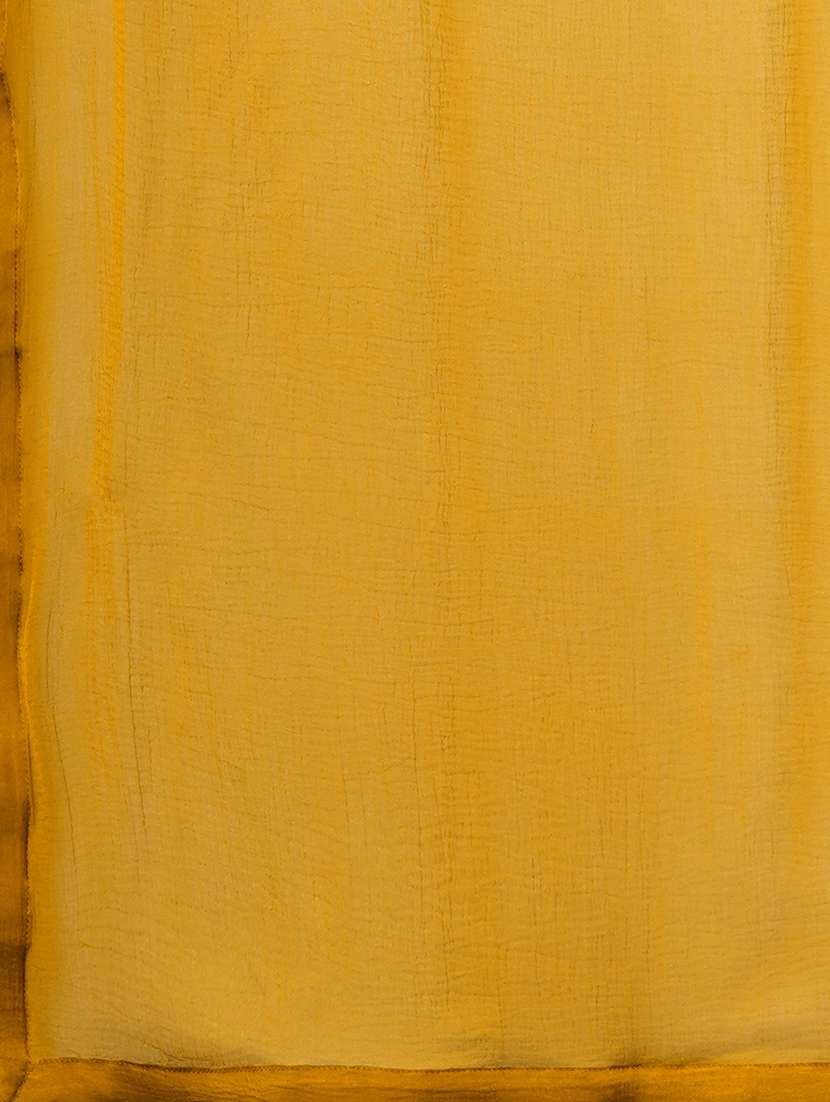 globus women mustard round neck sequinned embroidered yoke straight kurta with gharara & lace dupatta festive set - 21511037 -  Standard Image - 7