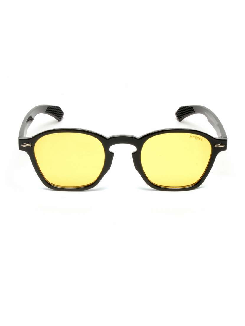 black yellow wayfarer full plastic unisex sunglasses