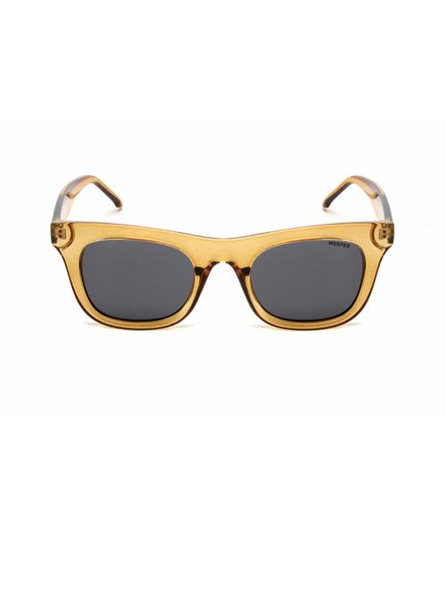 brown square full plastic unisex sunglasses - 21511527 -  Standard Image - 0