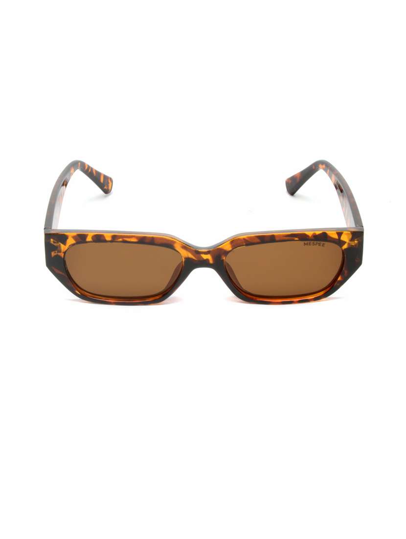 tortoise rectangular full plastic unisex sunglasses - 21511549 -  Zoom Image - 0