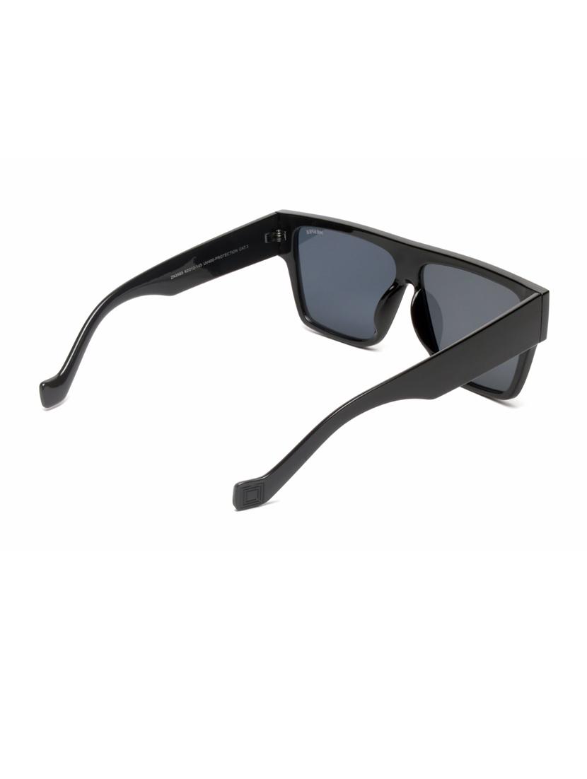 black rectangular full plastic unisex sunglasses - 21511552 - Standard Image - 2
