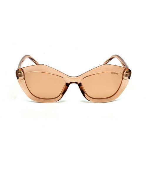 brown clear cat eye full plastic unisex sunglasses - 21511565 -  Standard Image - 0
