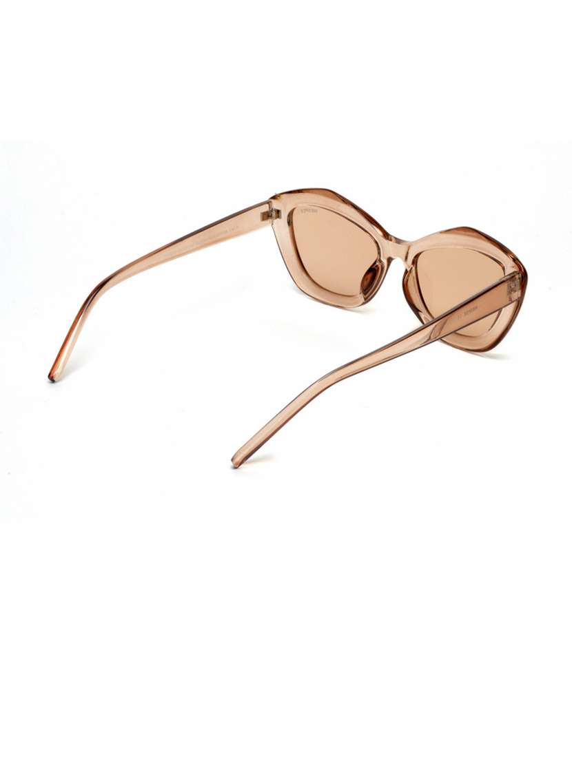 brown clear cat eye full plastic unisex sunglasses - 21511565 - Standard Image - 2