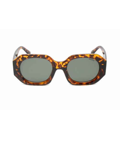 brown tortoise oval full plastic unisex sunglasses - 21511656 - Standard Image - 0