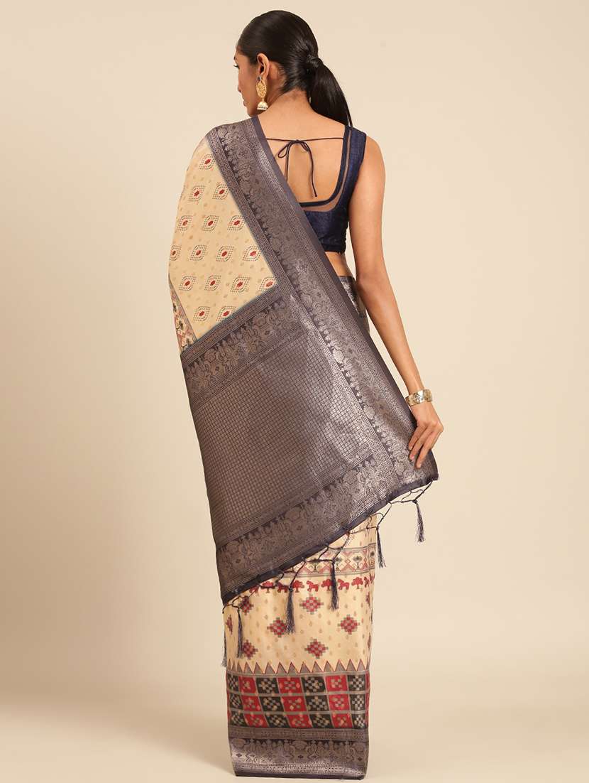 women self-designed bordered saree with blouse - 21511669 -  Standard Image - 2