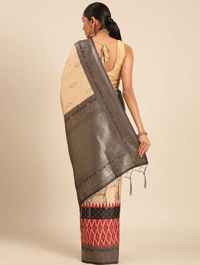 women self-designed bordered saree with blouse - 21511672 -  Standard Image - 2