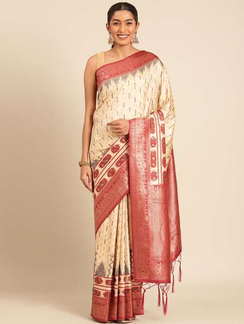 women self-designed bordered saree with blouse - 21511673 -  Standard Image - 0