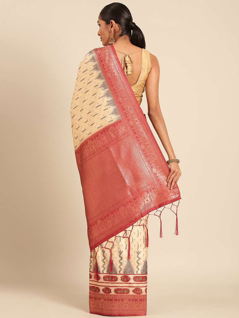 women self-designed bordered saree with blouse - 21511673 -  Standard Image - 2