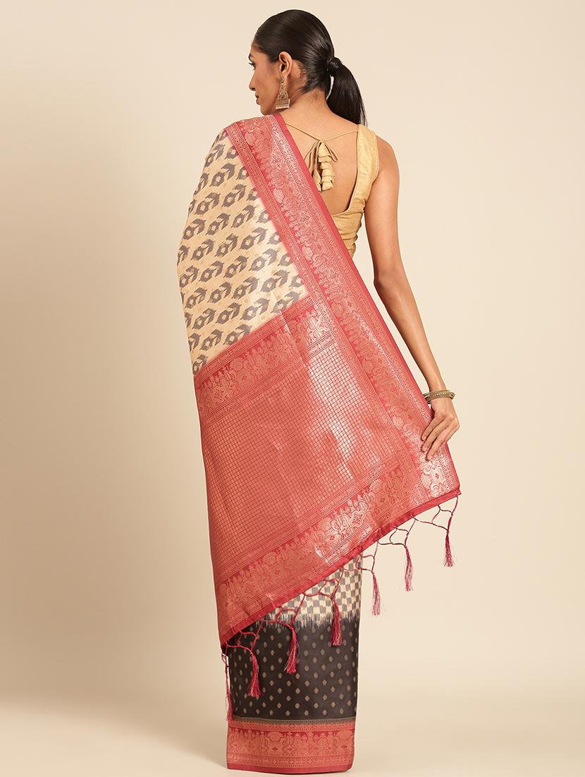 women self-designed bordered saree with blouse - 21511674 - Standard Image - 2