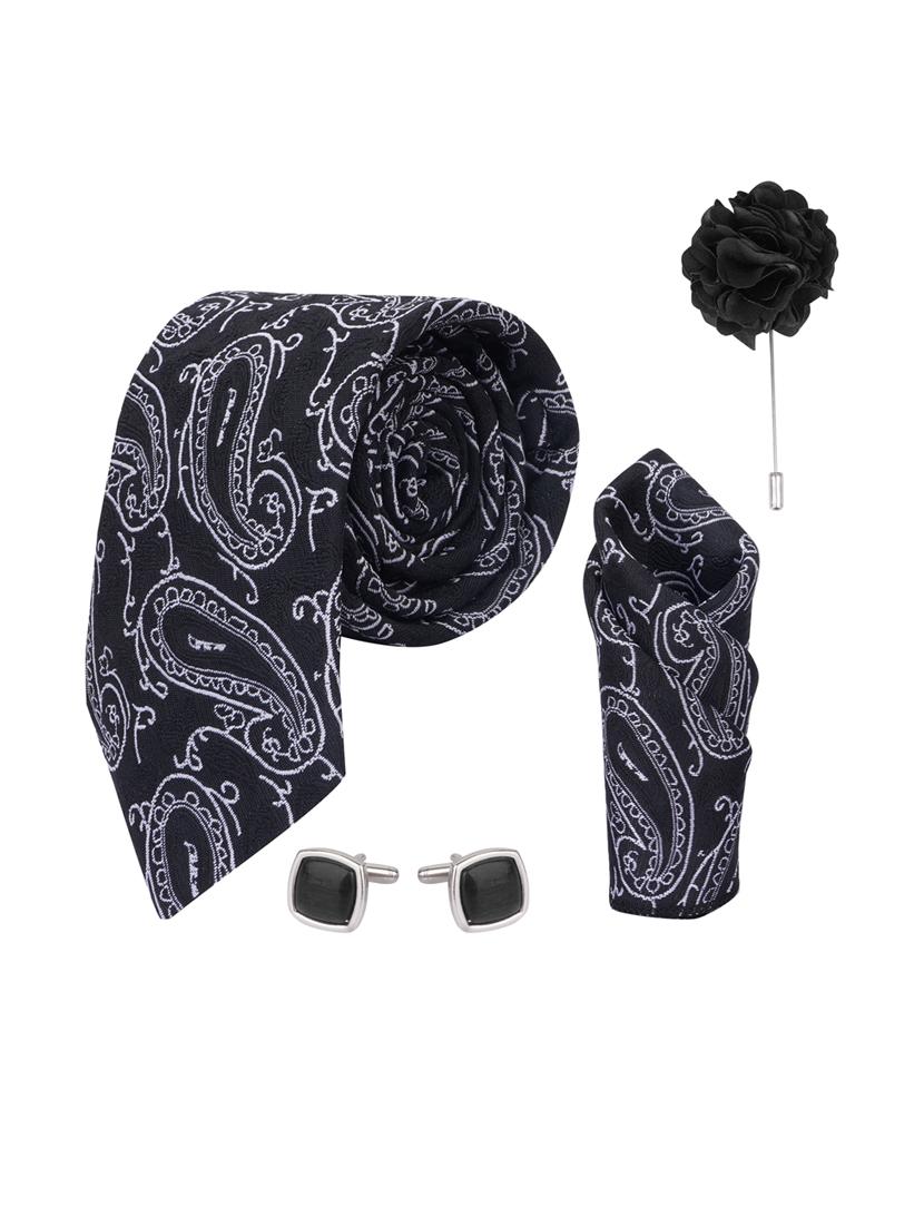 men black printed set of 5 tie - 21511733 -  Zoom Image - 0