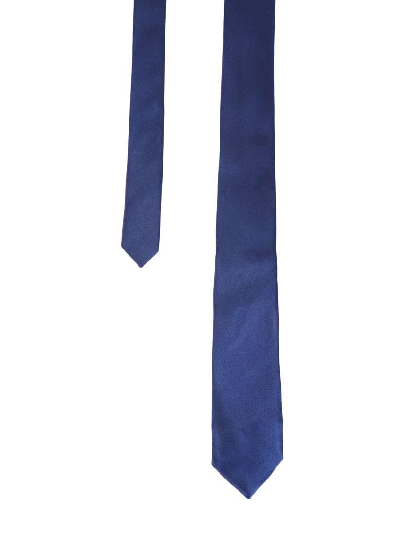 men blue plain tie - 21511803 - Standard Image - 2