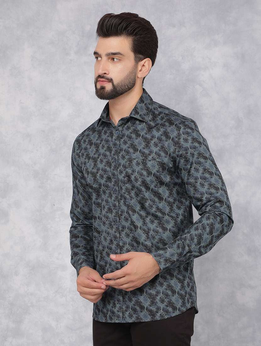 men florals long sleeves casual shirts