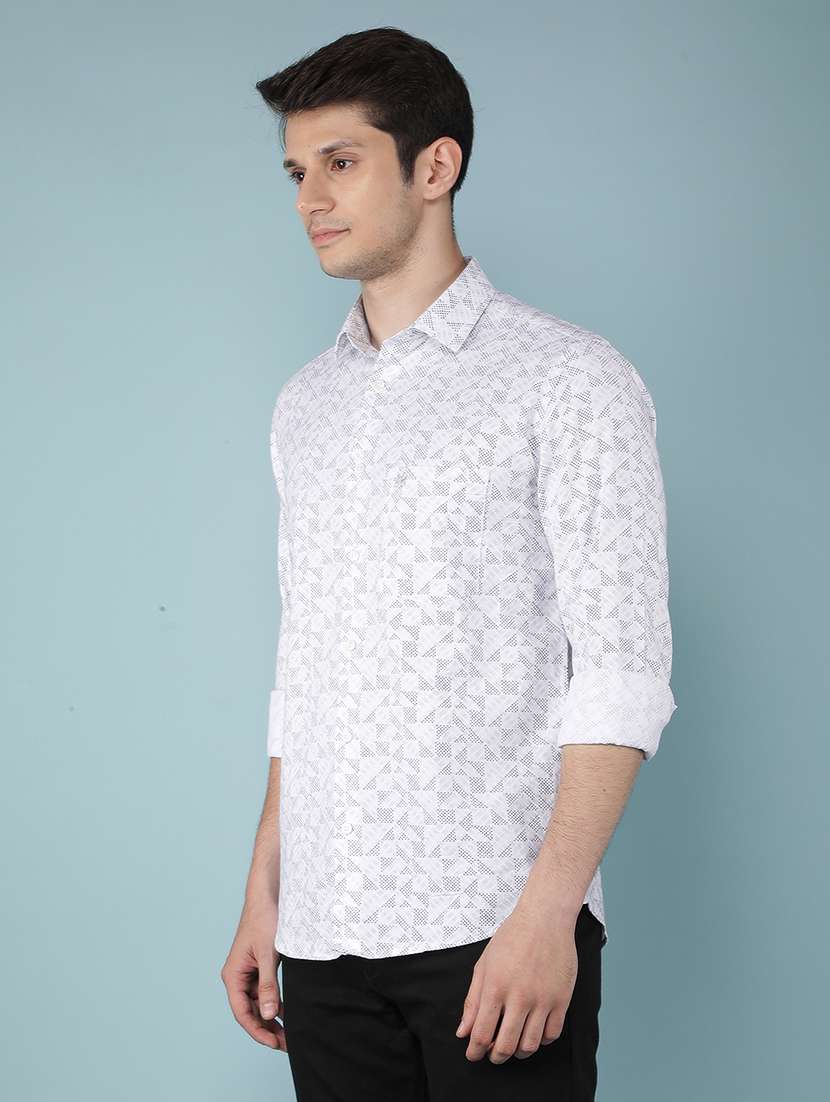 men collared printed casual shirt