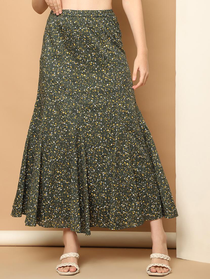 women green printed a-line skirt - 21512027 - Zoom Image - 0