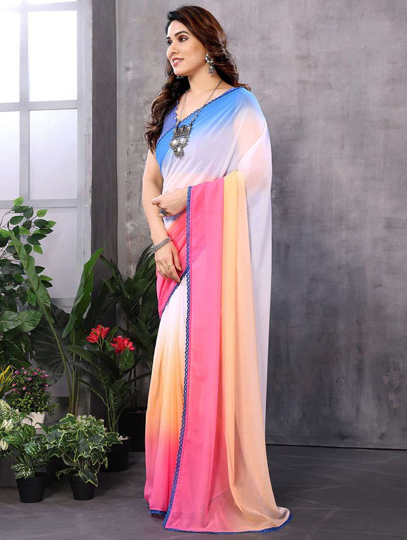 women multi color ombre saree with blouse - 21512083 -  Standard Image - 2