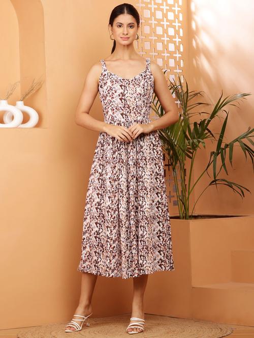 women printed sleeveless a-line dress - 21512103 -  Standard Image - 0