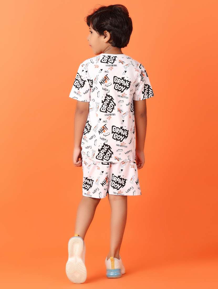 boys round neck printed shorts set - 21512480 -  Standard Image - 2