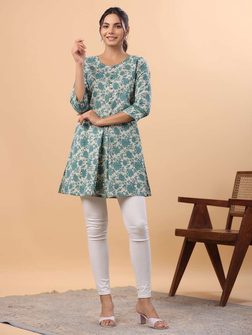 women off white cotton a-line tunic