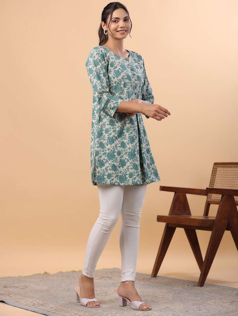women off white cotton a-line tunic - 21512836 - Standard Image - 2