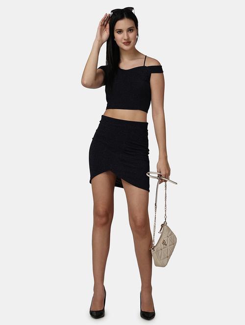 women black self design top and skirt co-ord set - 21512917 - Standard Image - 0