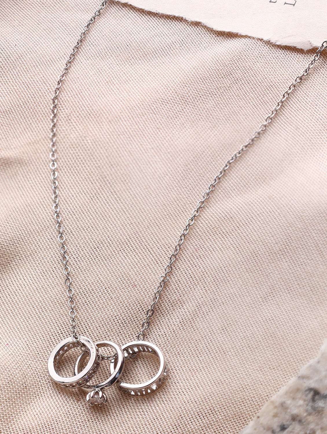 women silver metal statement necklace