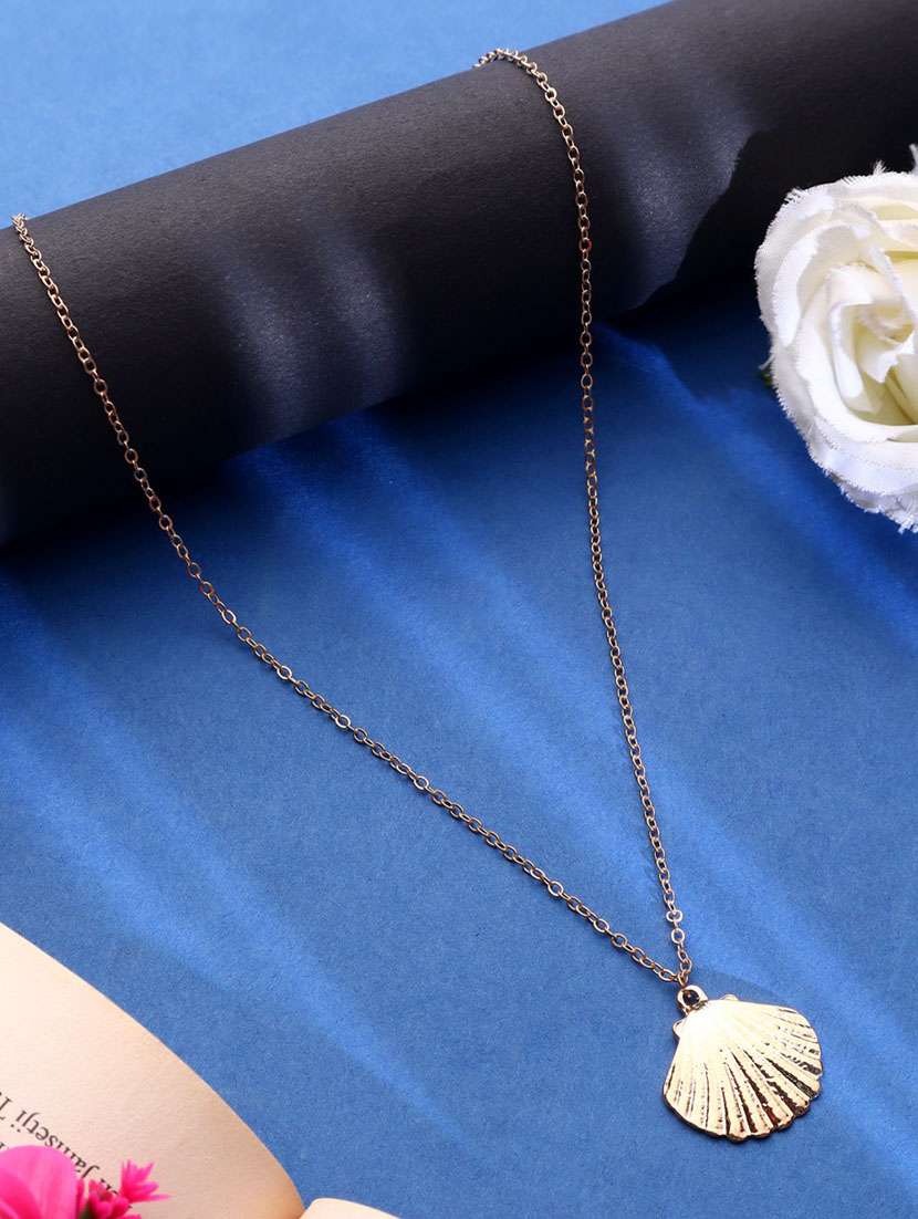 women gold metal statement necklace