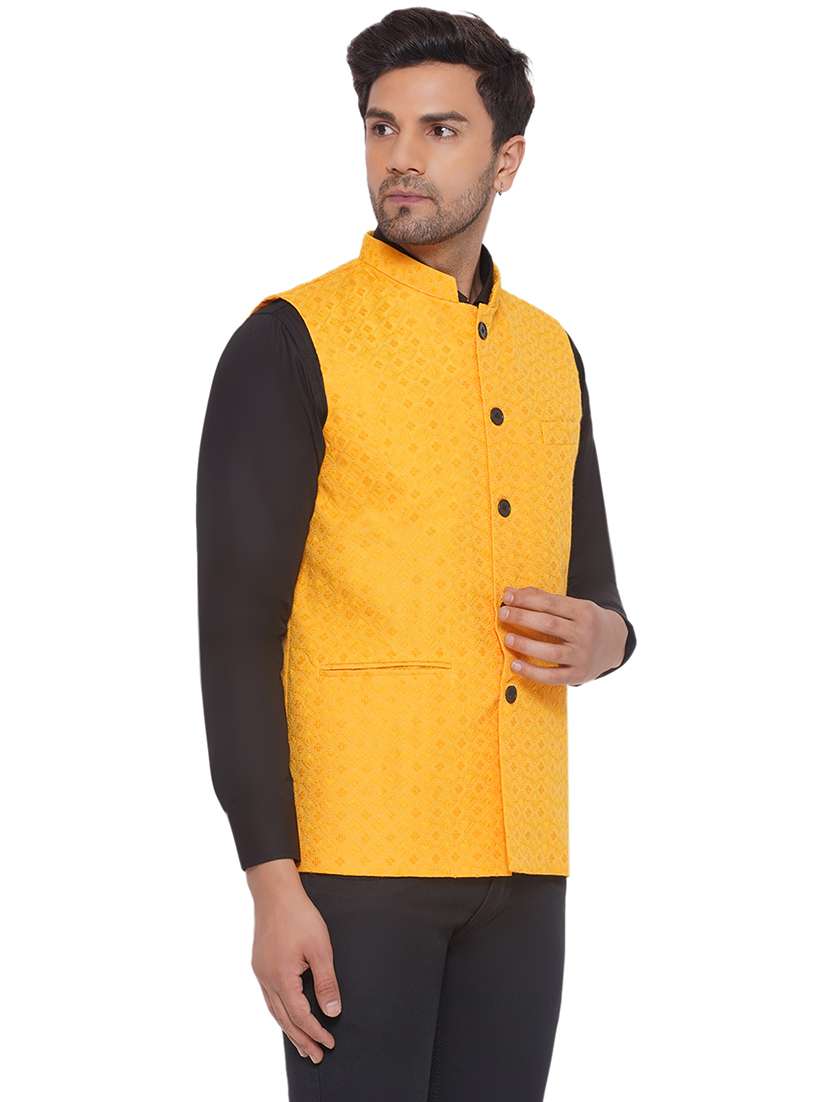 men embroidered sleeveless nehru jacket - 21513342 -  Standard Image - 2