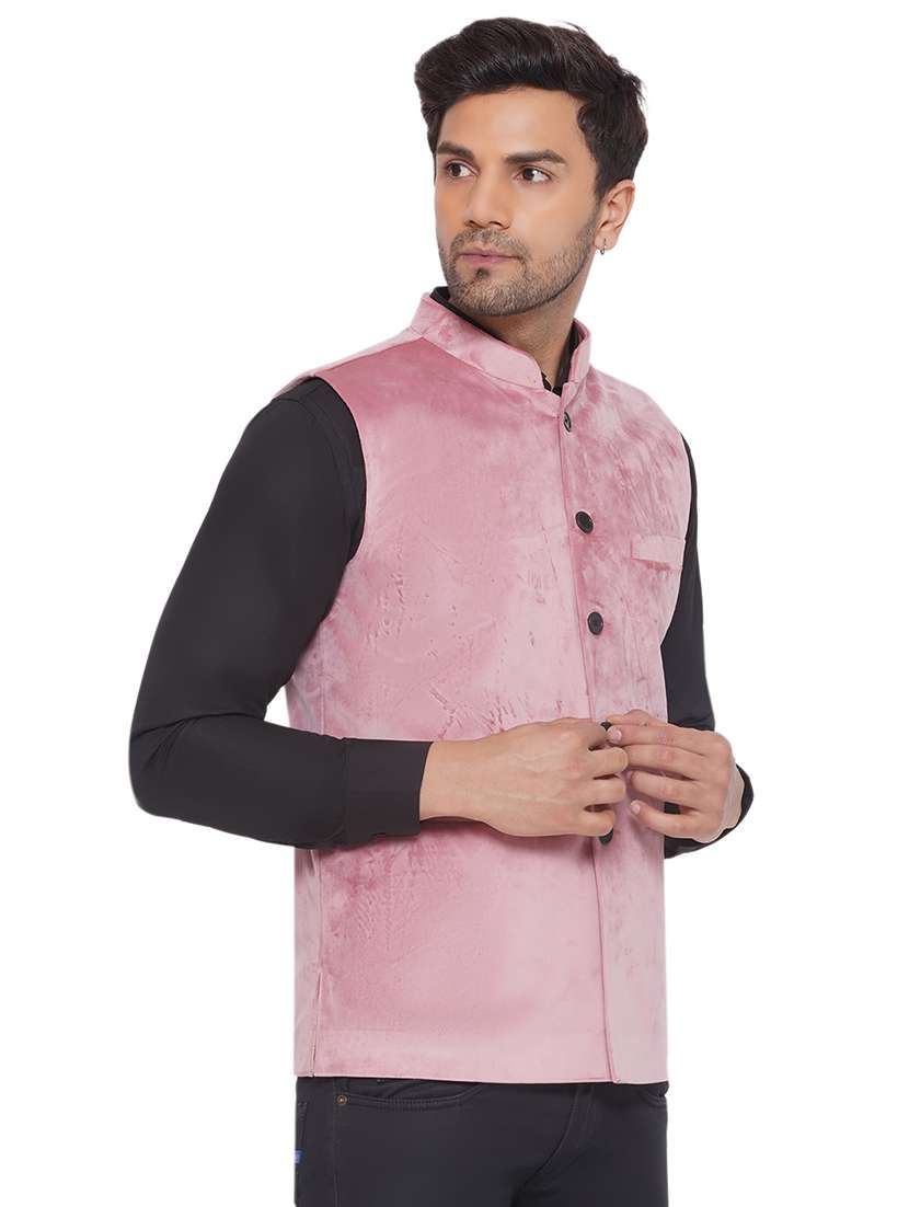 men solids sleeveless nehru jacket - 21513346 -  Standard Image - 2