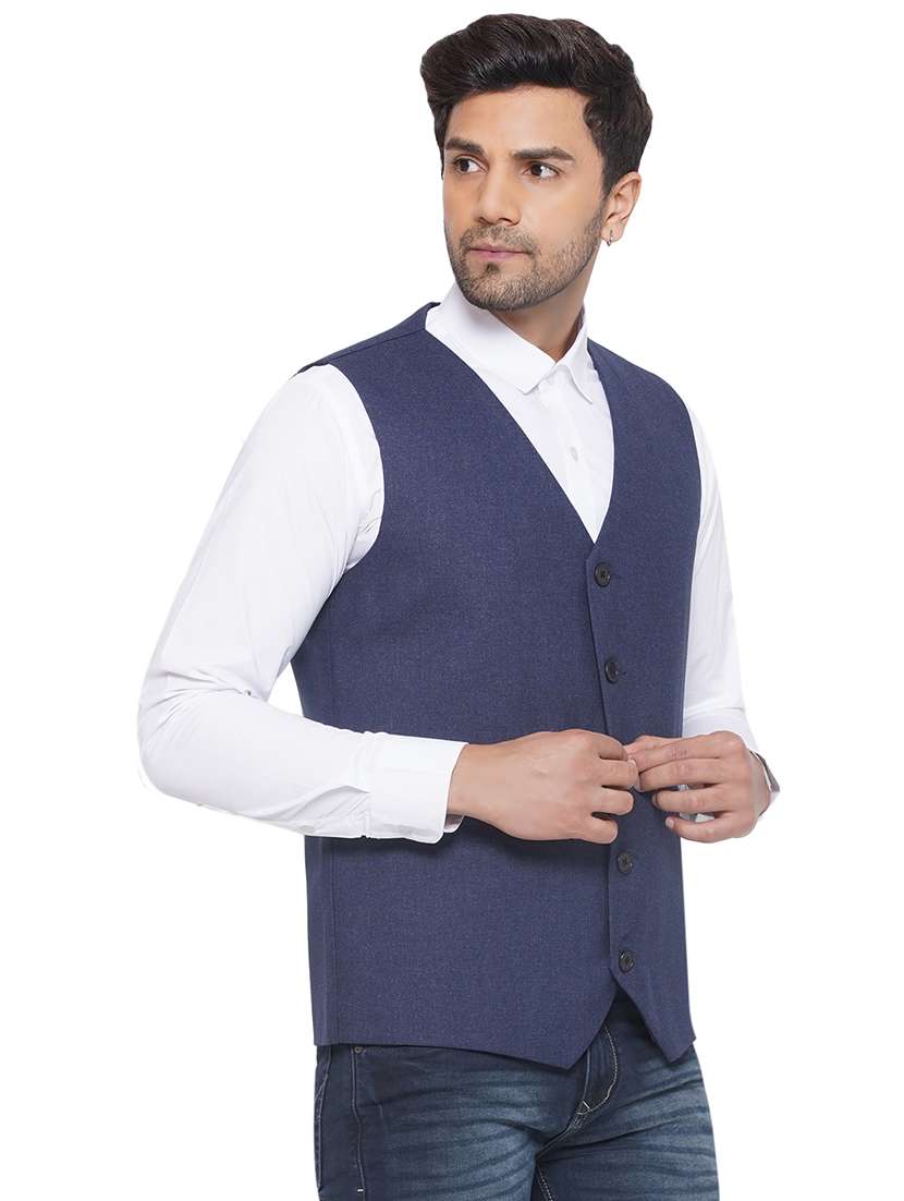 men solids sleeveless waist coat - 21513351 -  Standard Image - 2