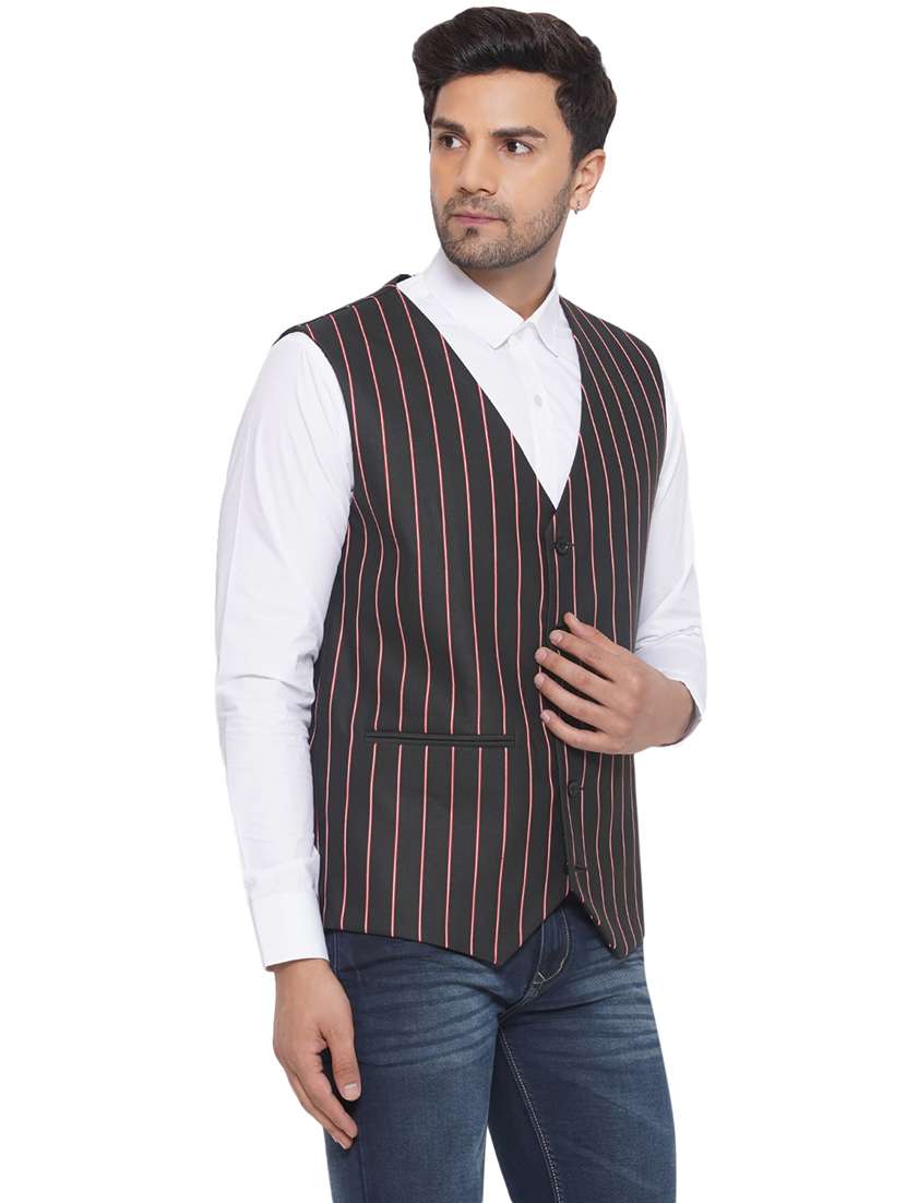 men stripes sleeveless waist coat - 21513352 -  Standard Image - 2