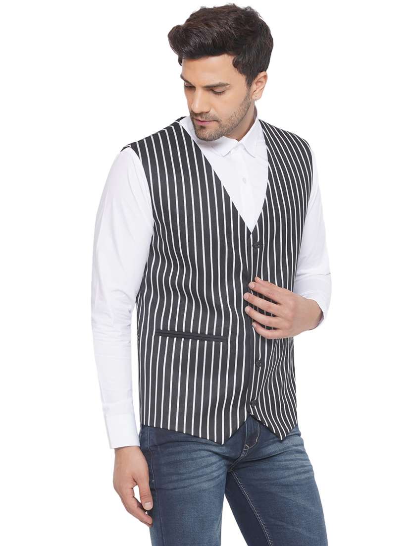 men stripes sleeveless waist coat - 21513354 -  Standard Image - 2