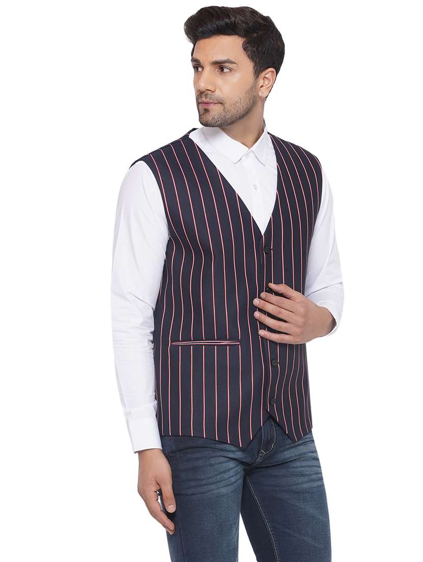 men stripes sleeveless waist coat - 21513357 -  Standard Image - 2
