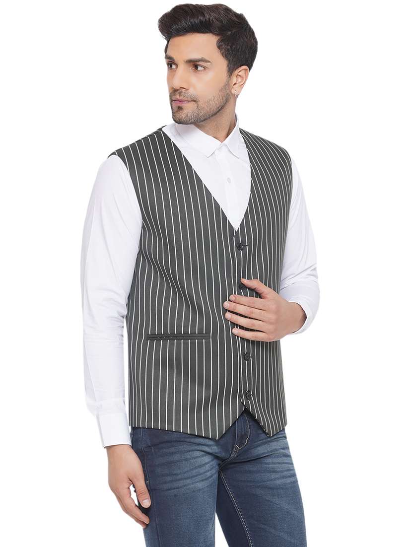 men stripes sleeveless waist coat - 21513359 -  Standard Image - 2